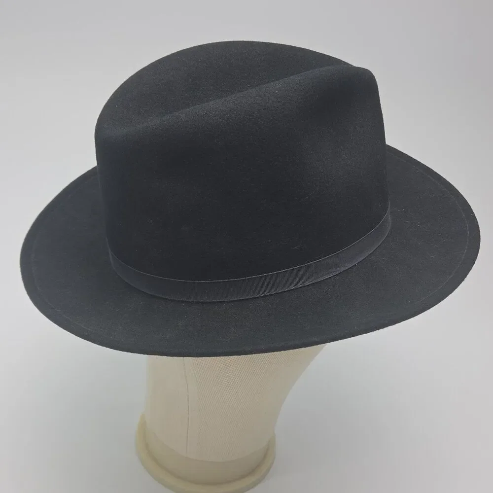 Country Gentleman Lite Felt Hat 100% Wool Black Water Repellent Men Sz Medium